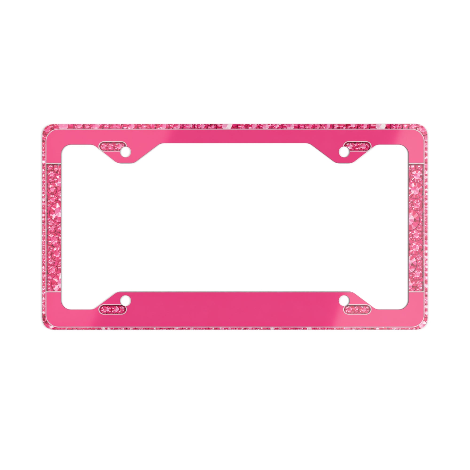 Bling hot pink rhinestone license plate frame with gem details | ChicPlates