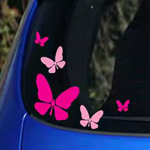 Pink Butterfly Decal Set
