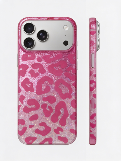 Hot pink leopard glitter phone case | ChicPlates