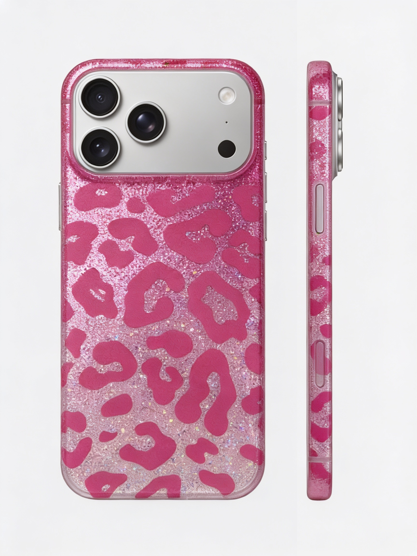 The Noir Kit — Pink Leopard Glitter Case, Black Ombre AirPods Pro Case, Mystic Strap