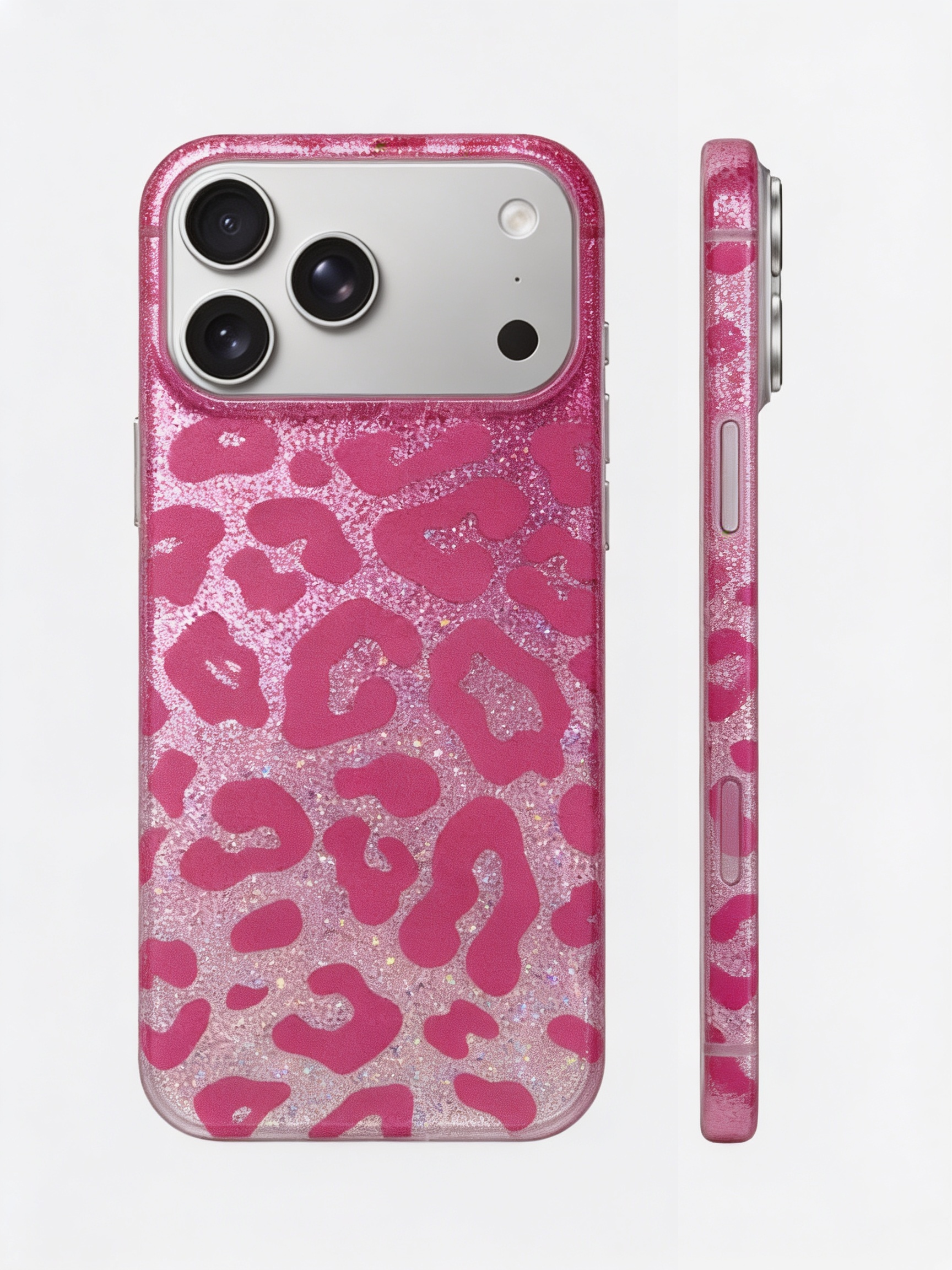 The Noir Kit — Pink Leopard Glitter Case, Black Ombre AirPods Pro Case, Mystic Strap