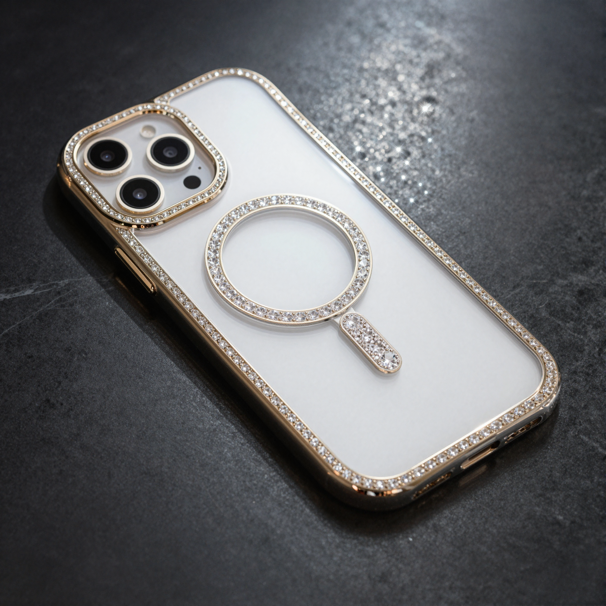 Goldshine Rhinestone Clear Case - MagSafe Compatible