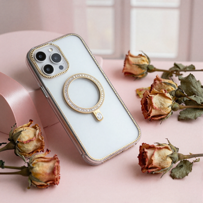 Goldshine Rhinestone Clear Case - MagSafe Compatible
