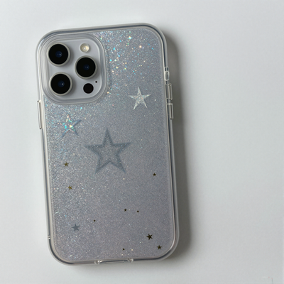 Iridescent Star Clear Case - Rainbow Holographic