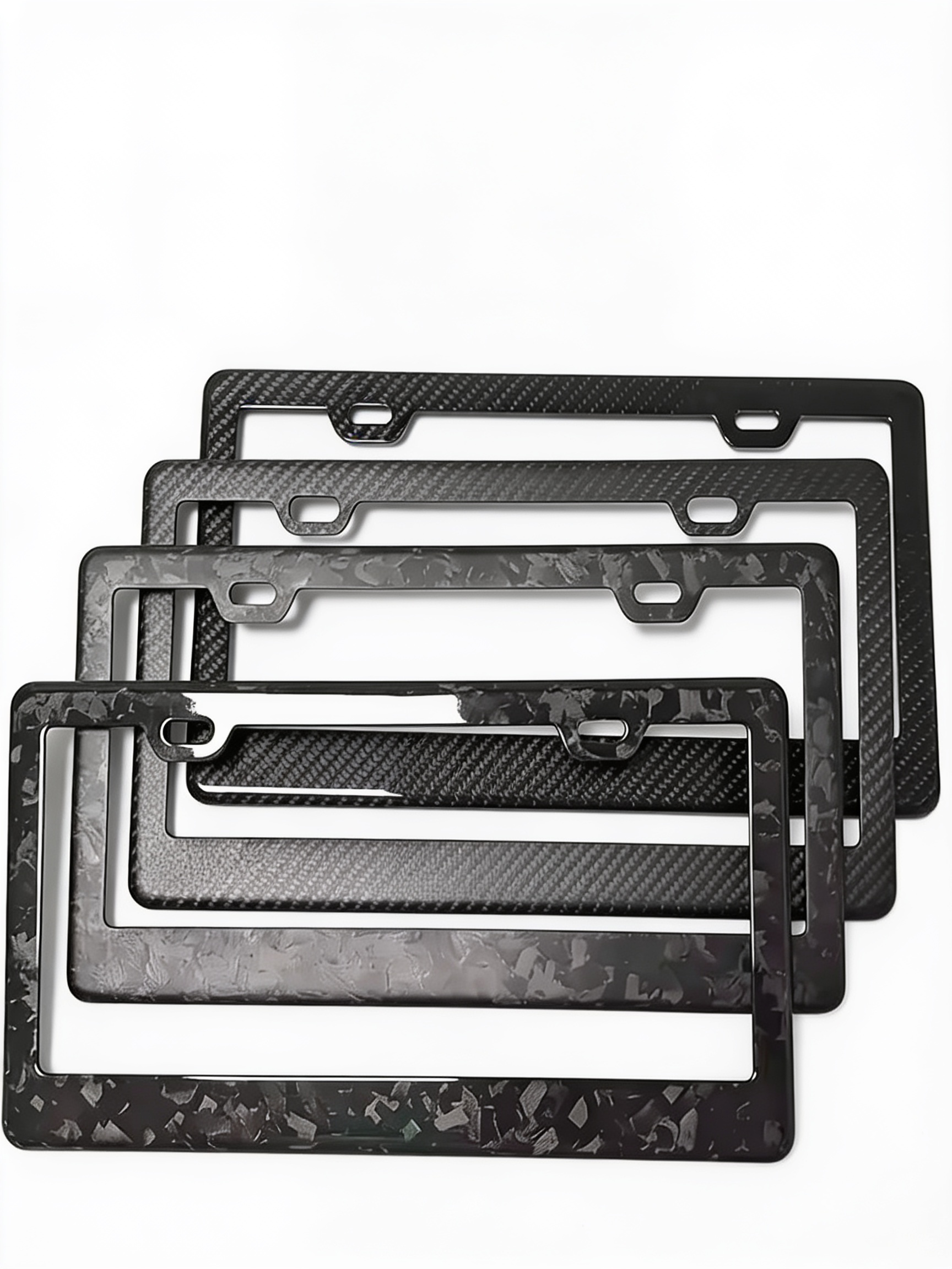 Carbon fiber look license plate frame with OEM-clean matte finish | ChicPlates