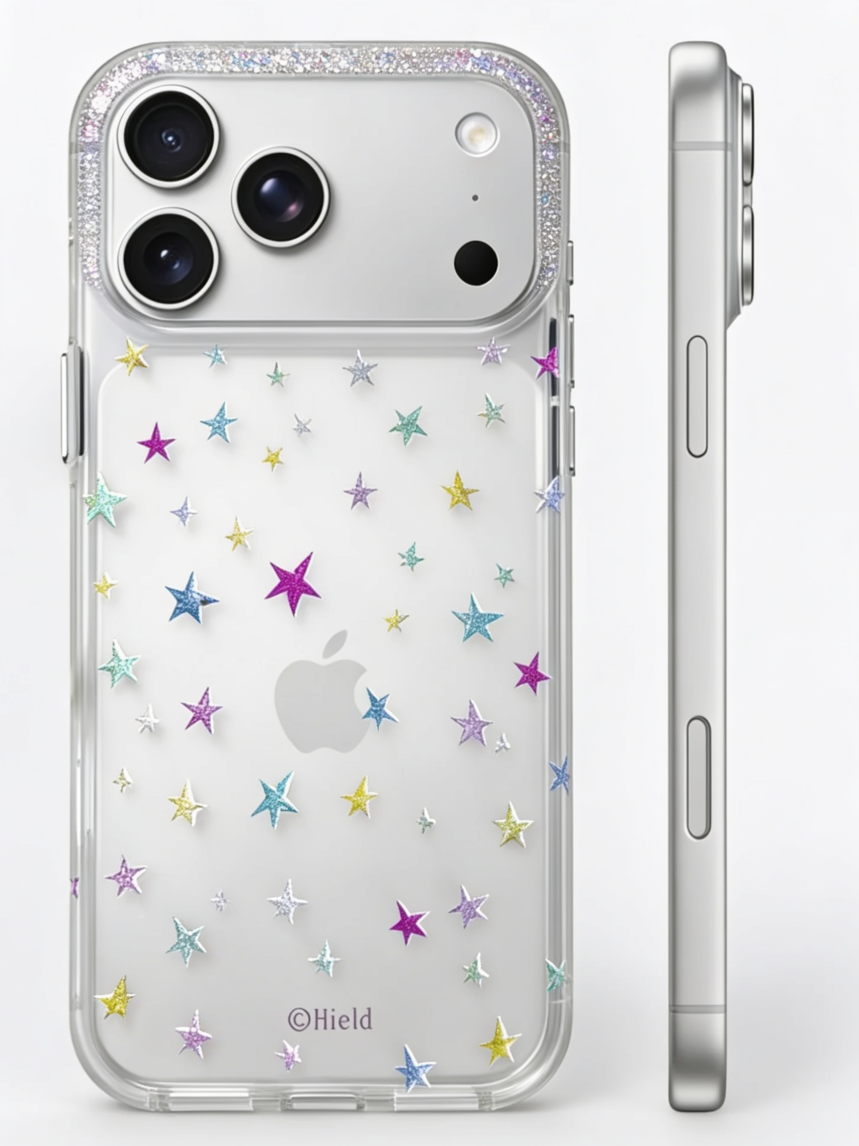 Iridescent holographic star clear phone case | ChicPlates