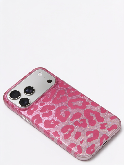 Pink Leopard Glitter Phone Case