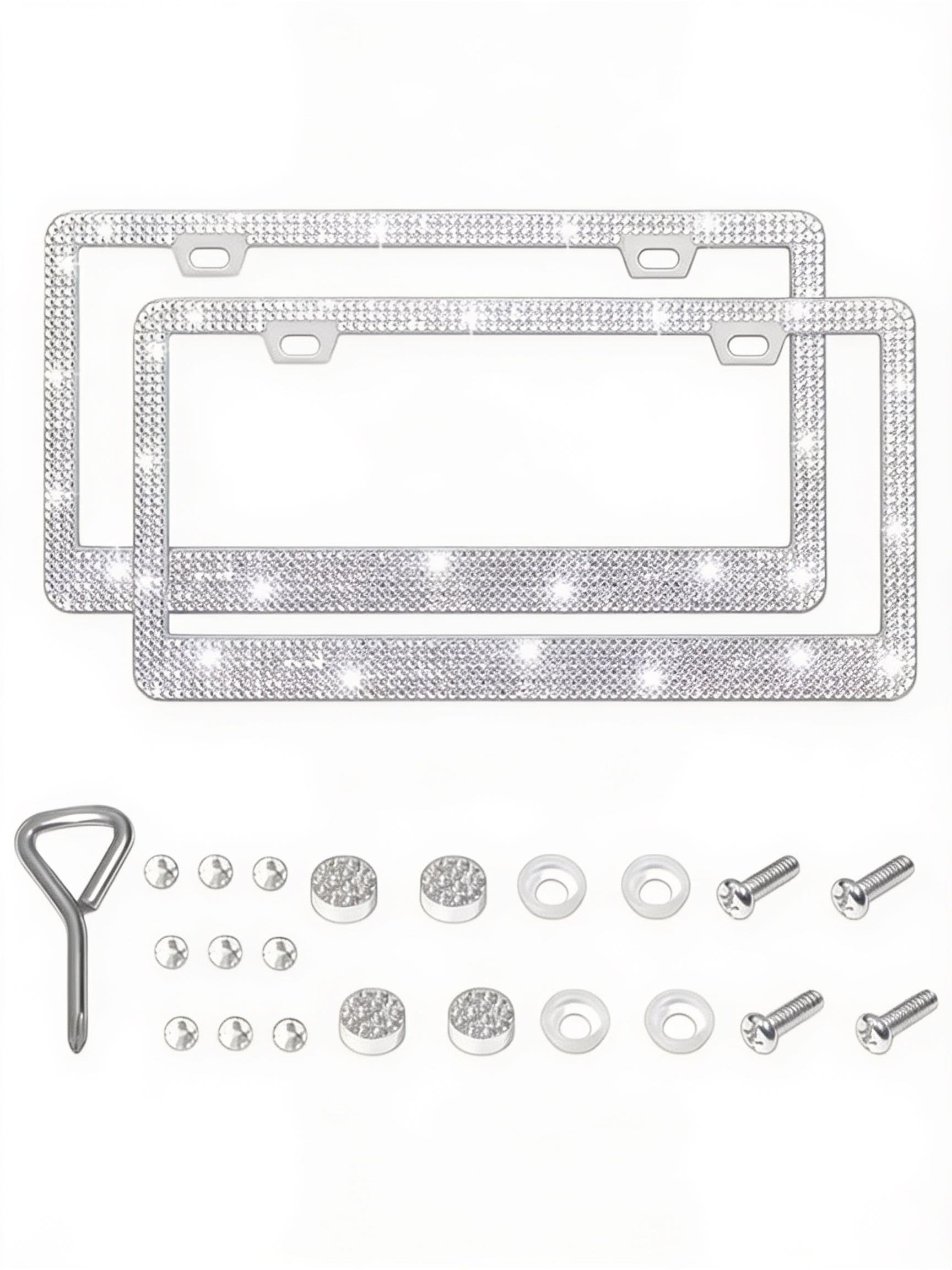 Crystal Luxe Rhinestone License Plate Frame