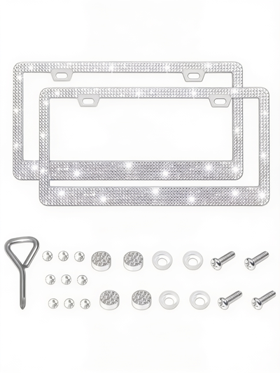 Crystal Luxe Rhinestone License Plate Frame