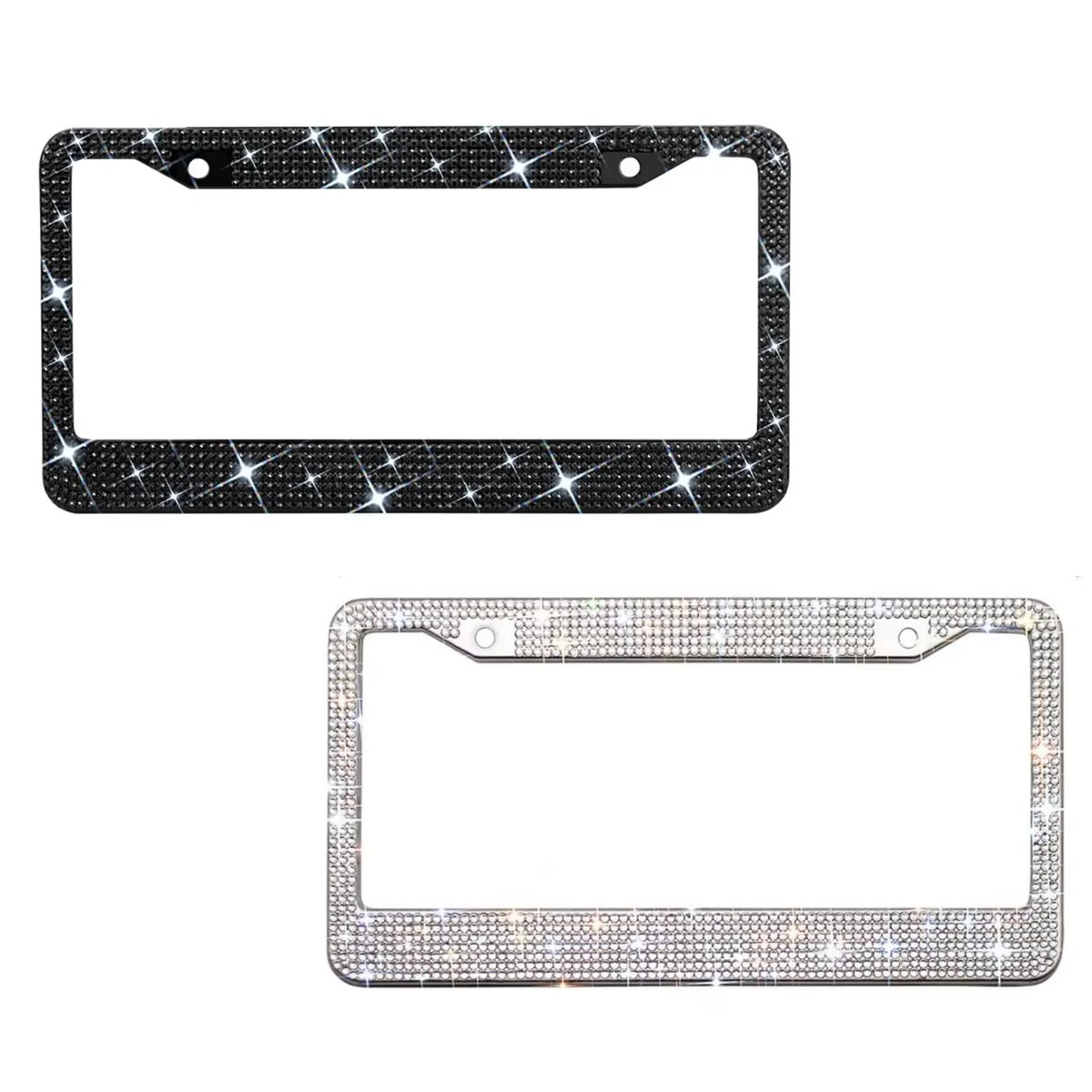 Crystal rhinestone license plate frame for women - full sparkle aesthetic car accessory | ChicPlates