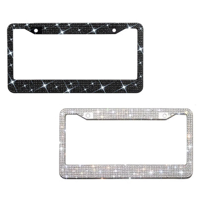 Crystal rhinestone license plate frame for women - full sparkle aesthetic car accessory | ChicPlates