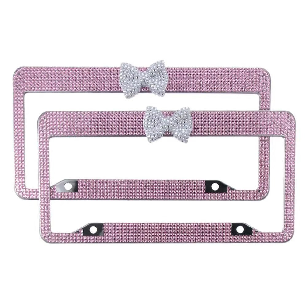 Bow Bling Rhinestone License Plate Frame