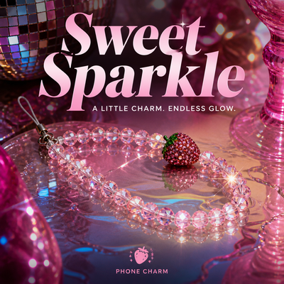Strawberry Crystal Phone Strap