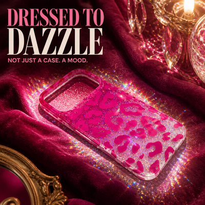Pink Leopard Glitter Phone Case