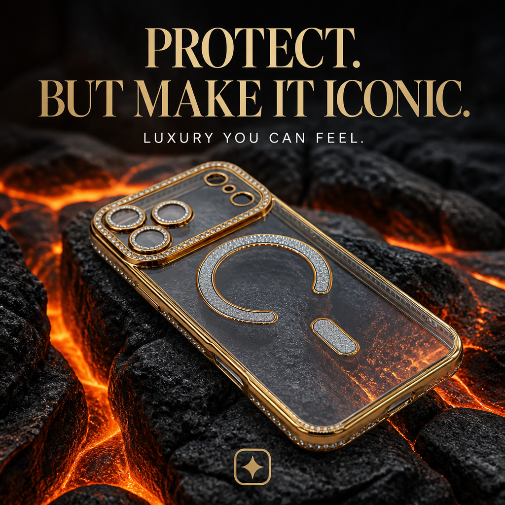 Goldshine Rhinestone Clear Case - MagSafe Compatible