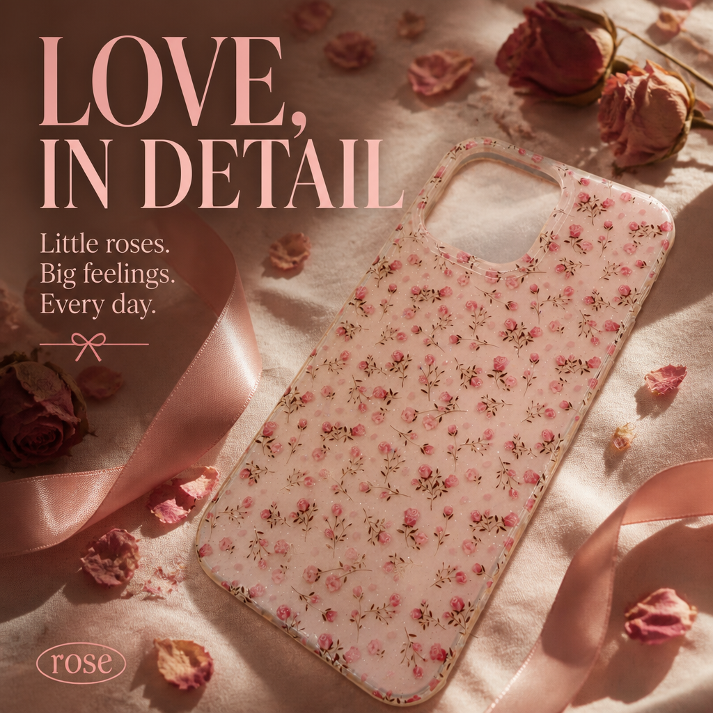 Pink Rose Floral Phone Case
