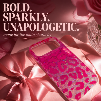 Pink Leopard Glitter Phone Case