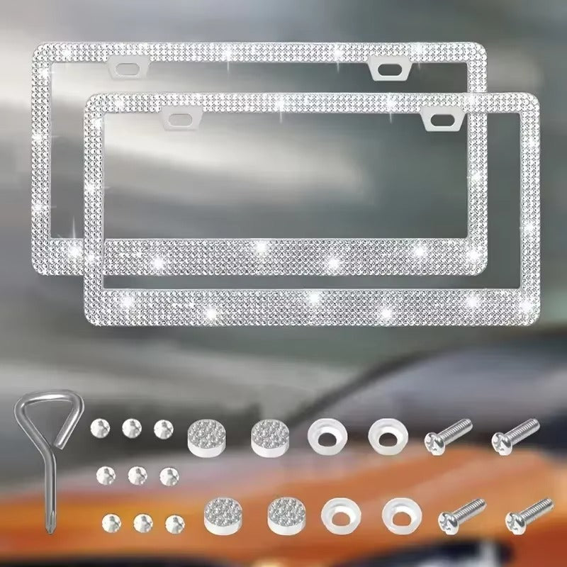 Crystal Luxe Rhinestone License Plate Frame