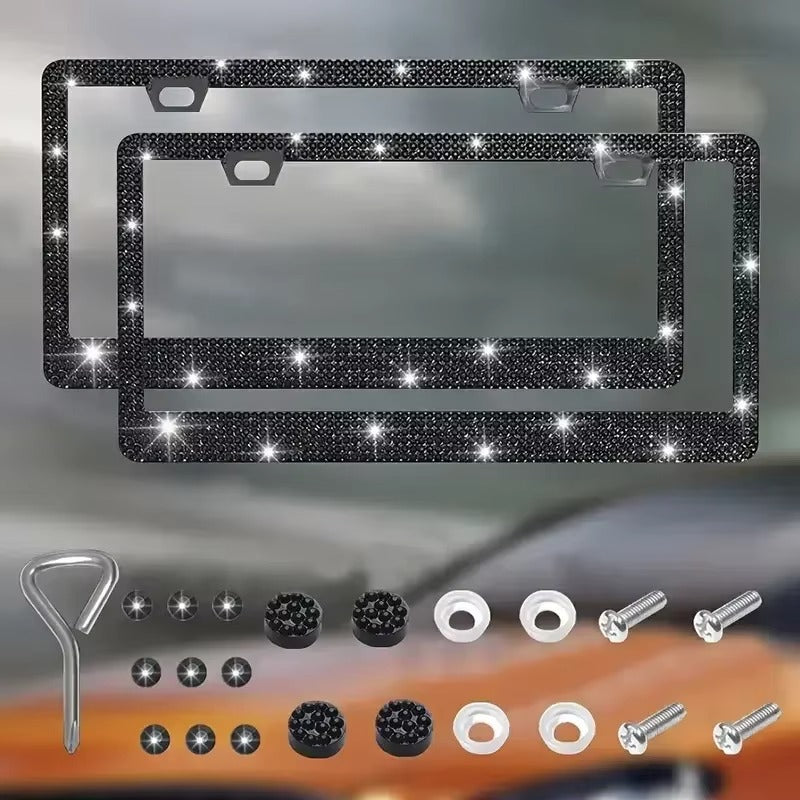Crystal Luxe Rhinestone License Plate Frame