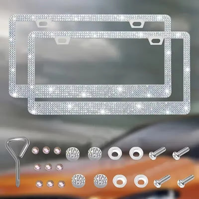 Crystal Luxe Rhinestone License Plate Frame